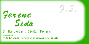 ferenc sido business card